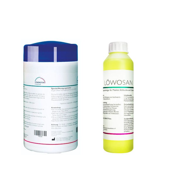 Löwenstein CPAP Reinigungstücher NEUTRAL + Löwosan Spezialreiniger 250ml